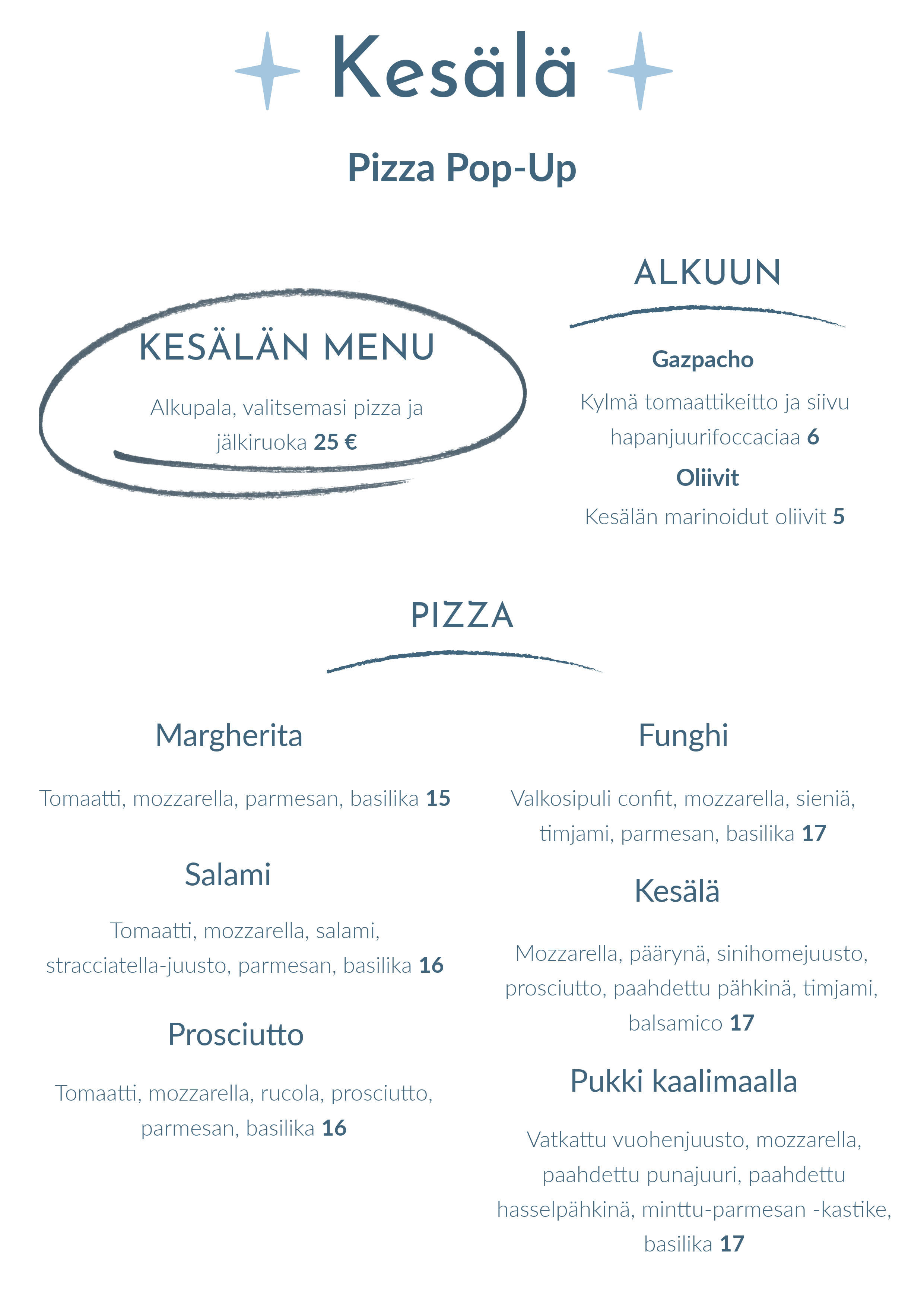 Kesälä Menu