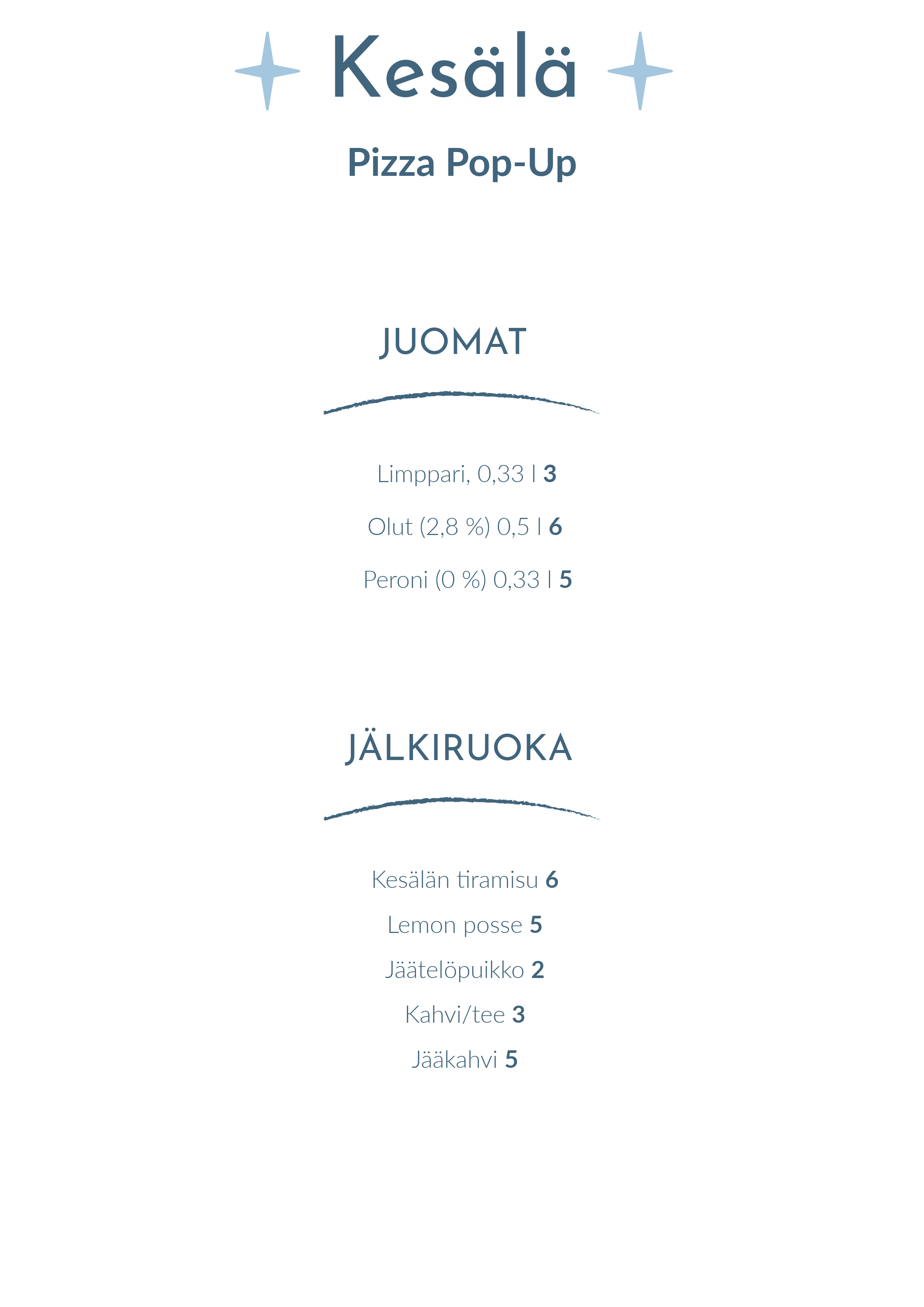 Kesälä Menu